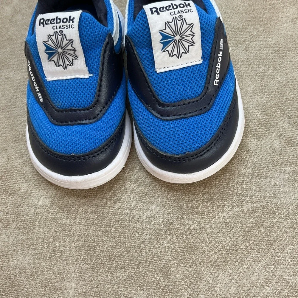 Reebok Slip On Sneakers Shoes Toddler Sz 2 Blue Classic